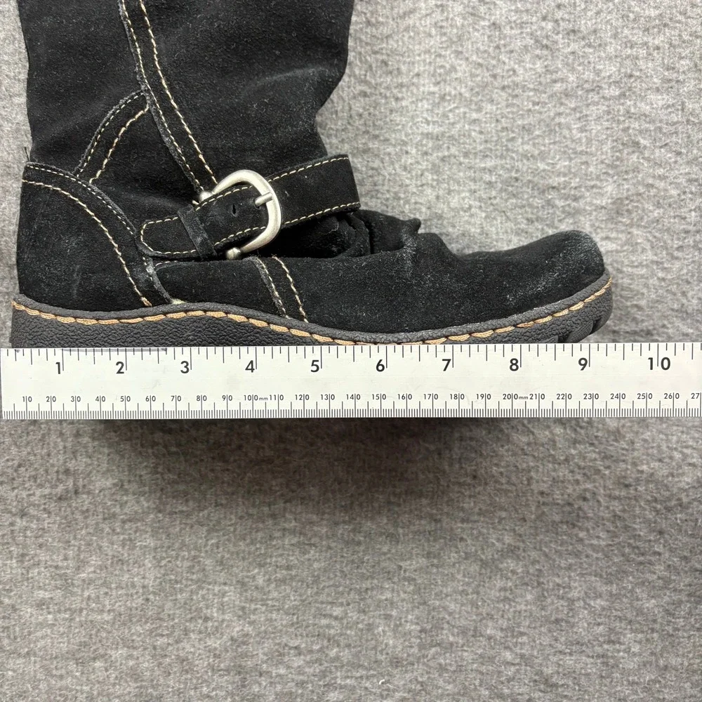 BareTraps Bakan Women 8M Black Suede‎ Faux Fur Lined Mid Calf Boots Cozycore
